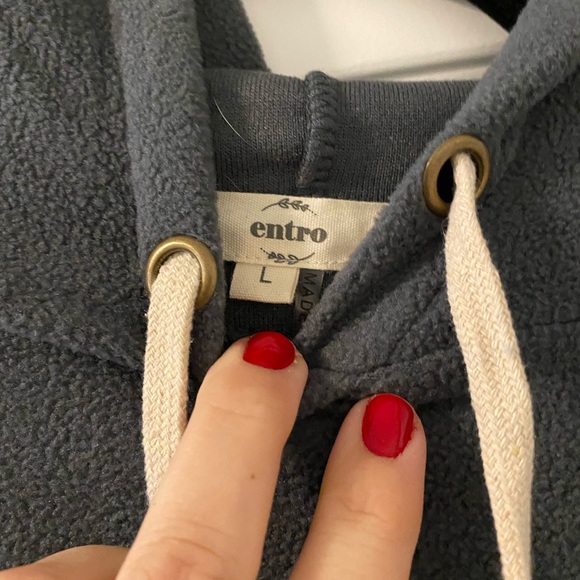 Entro ruffle sleeved microfleece lightweight hoodie - Picture 2 of 2